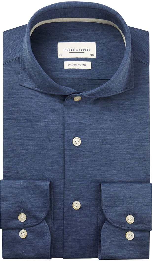 Profuomo Chemise en tricot japonais Indigo Bleu Bleu foncé taille 38