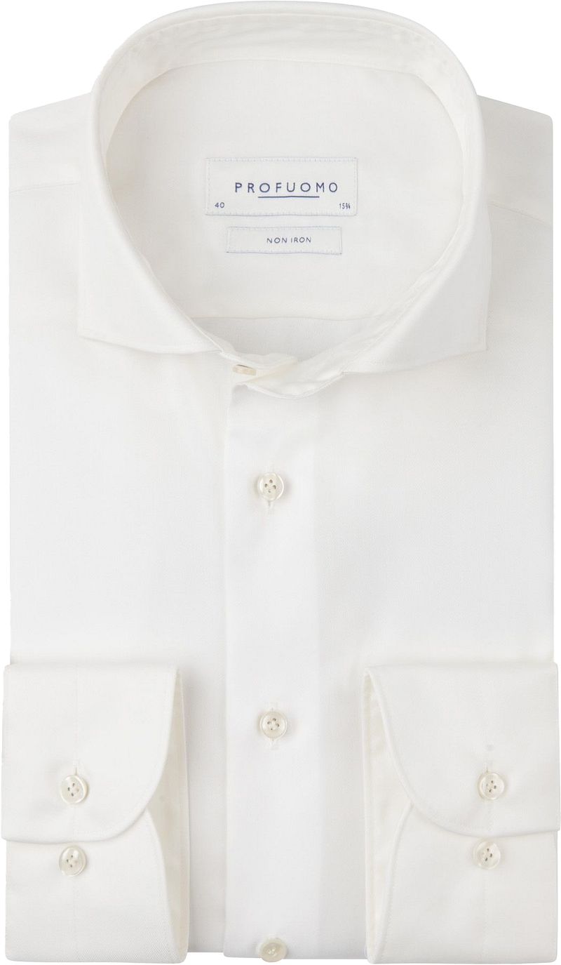 Profuomo Twill Overhemd Off White