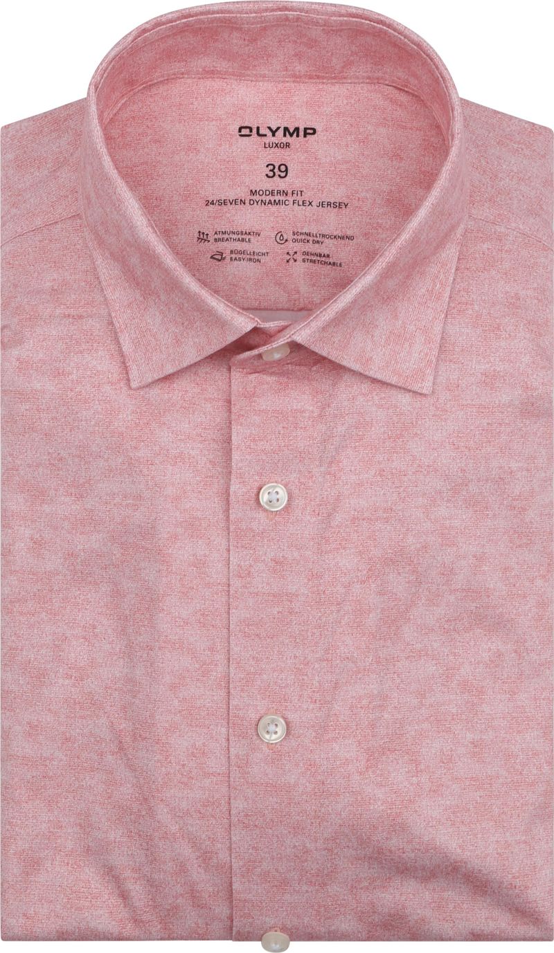 Olymp Luxor Overhemd Stretch Roze