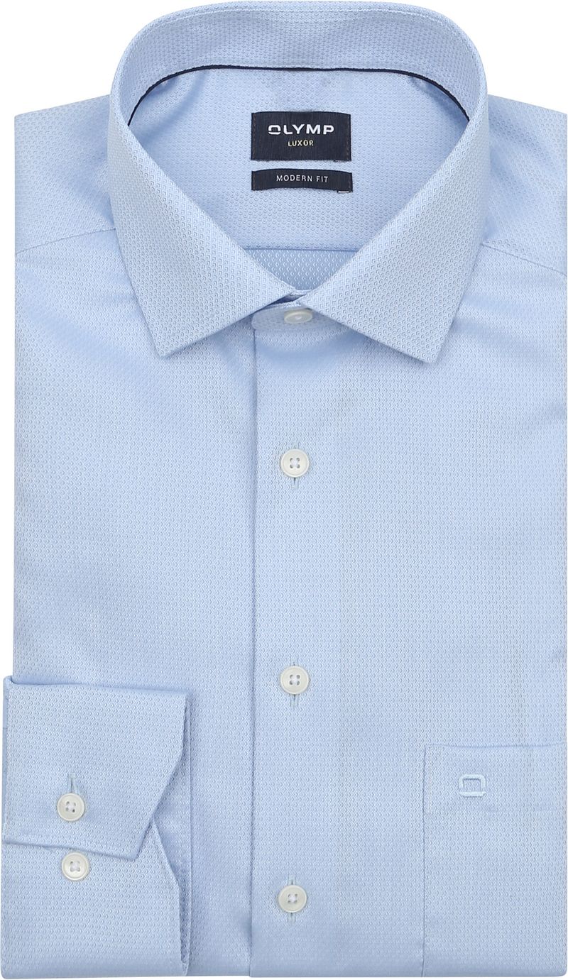 OLYMP Luxor Hemd Diamond Structure Hellblau - Größe 41 günstig online kaufen