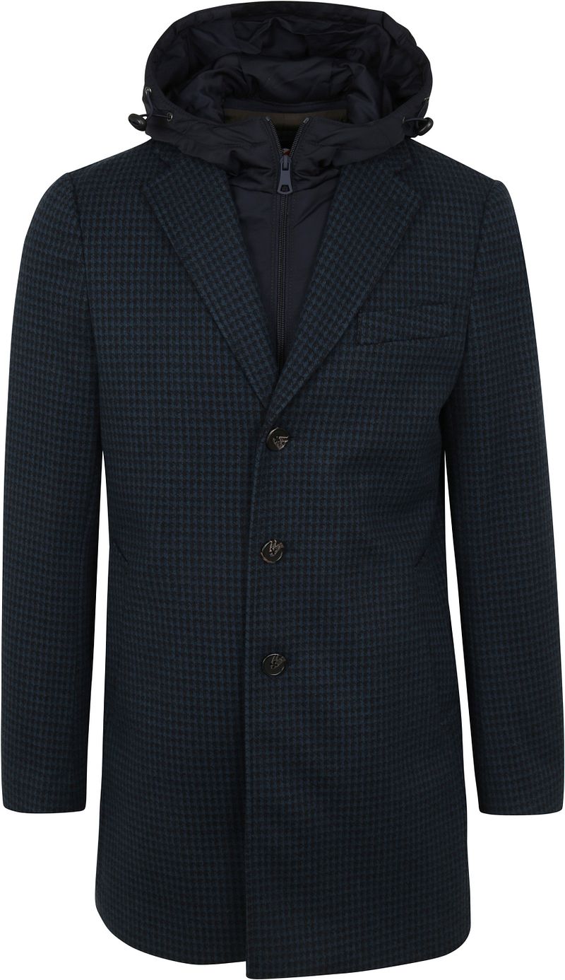 Suitable Manteau à capuche Marine Bleu Bleu foncé Noir taille 46