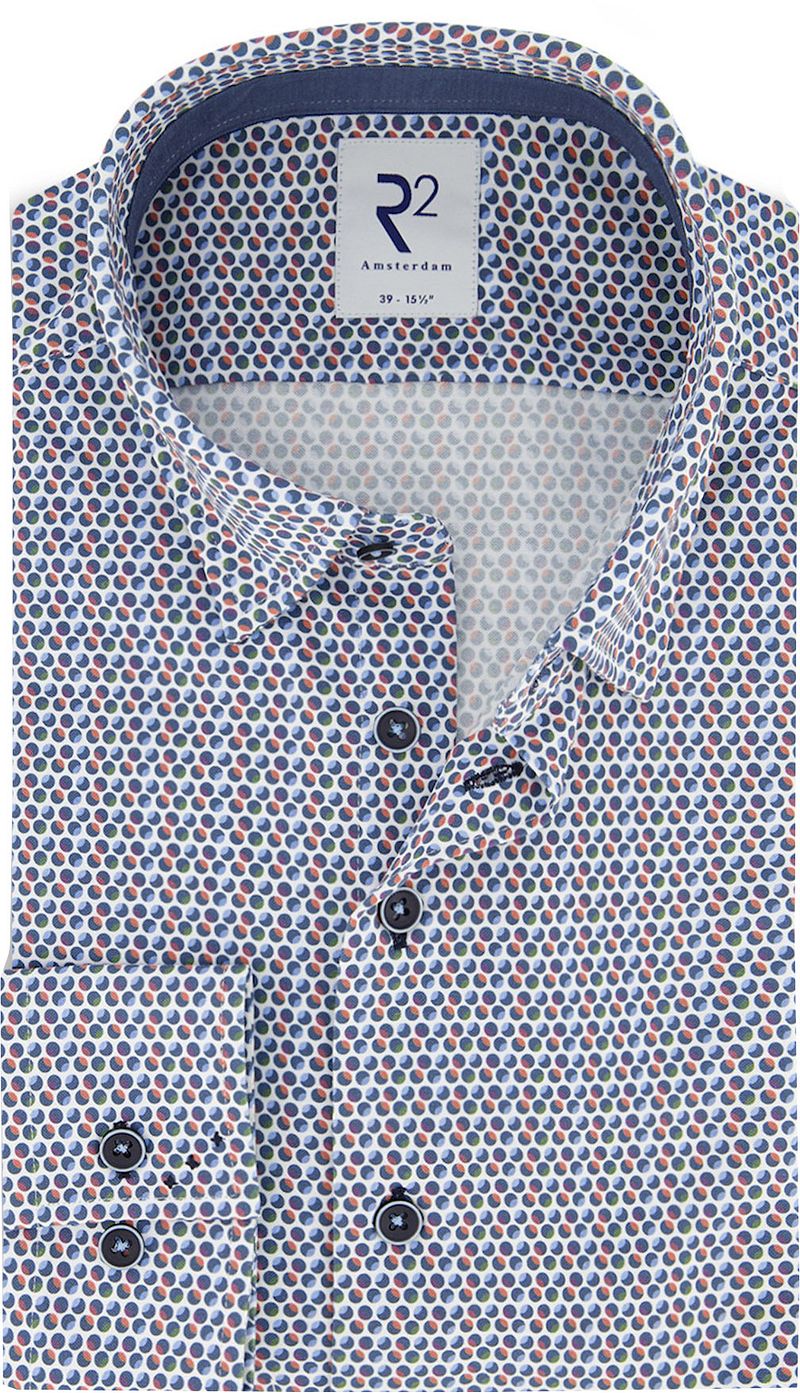 R2 Chemise Points Multicolore Bleu Multicoloré taille 37