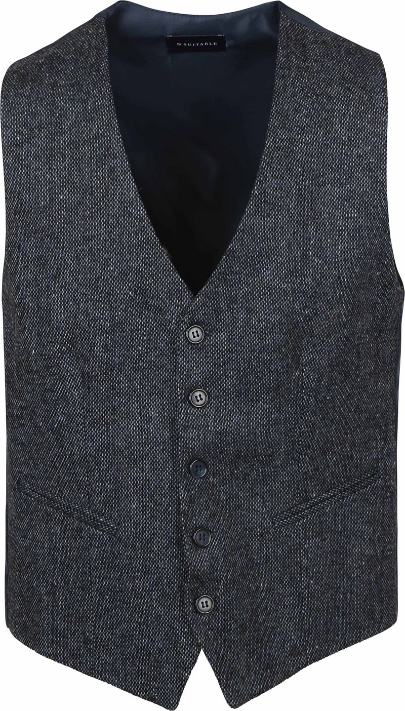 Suitable Gilet Birds Eye Navy