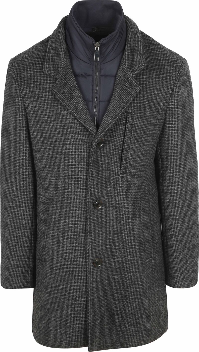 Suitable Trainingsjack Caleb Coat Wol Blend Navy