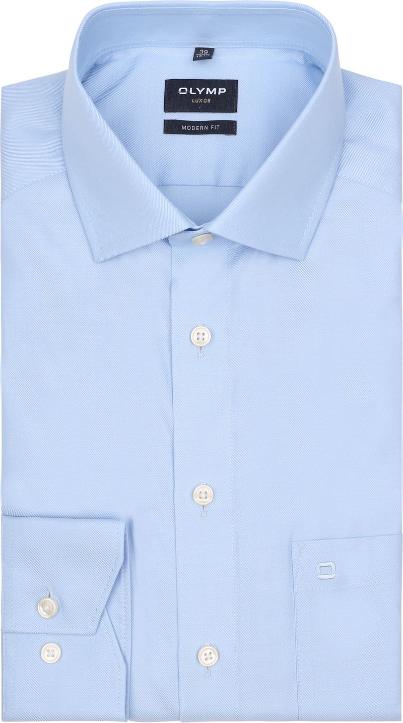 Olymp Katoen Overhemd Luxor Blauw