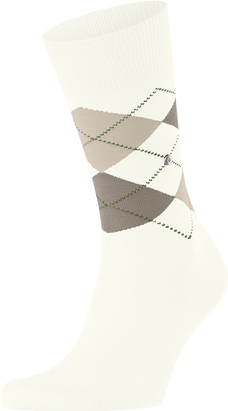Burlington High socks Manchester Sok Ruit Off White 2041