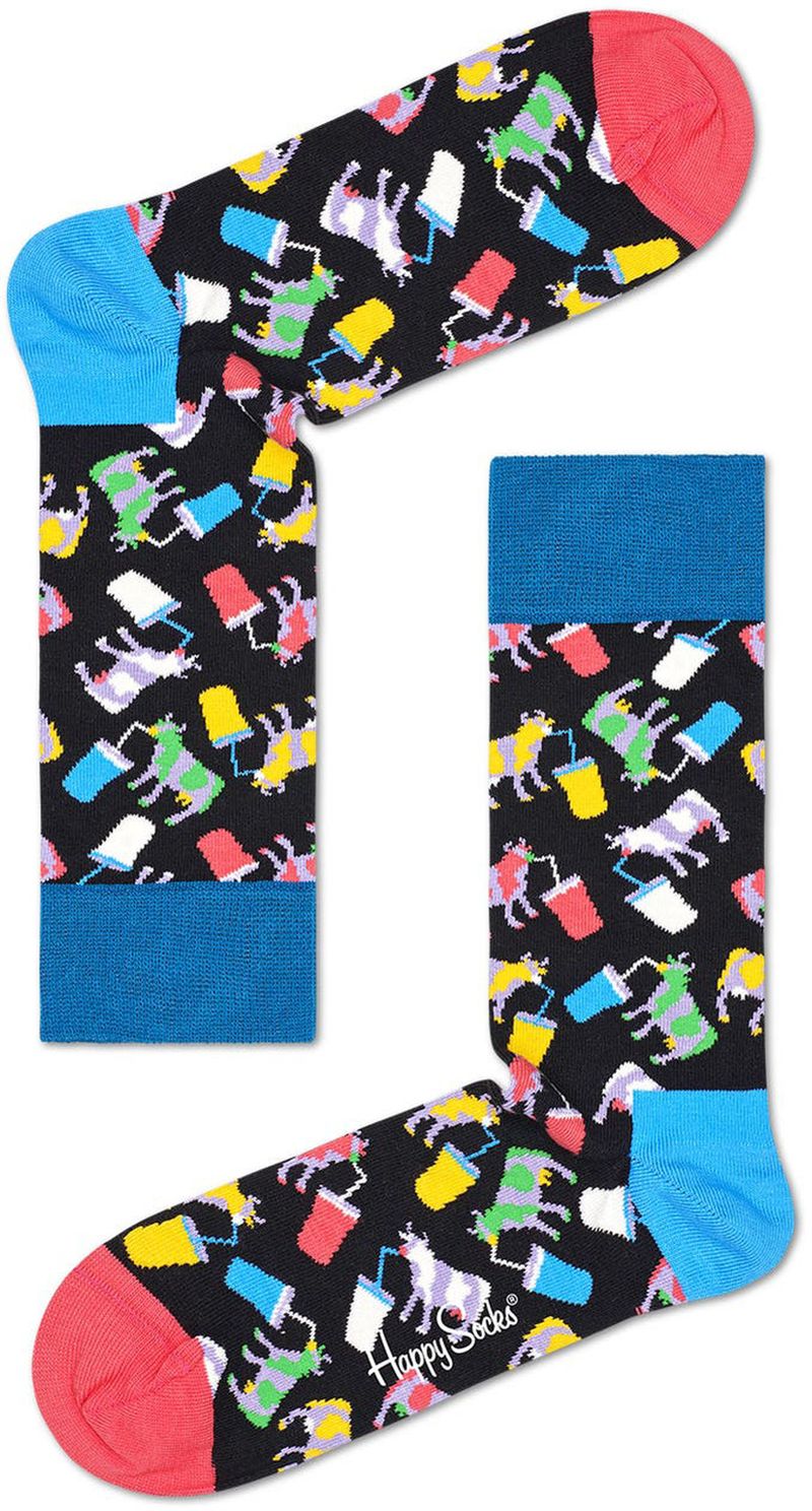Happy Socks Sokken Milkshake Cow Socks Blauw online kopen