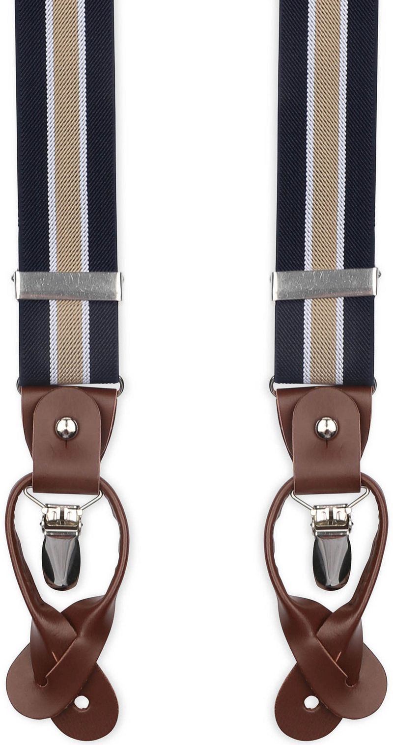 Suitable Luxe Hosenträger Navy Streifen Beige - günstig online kaufen