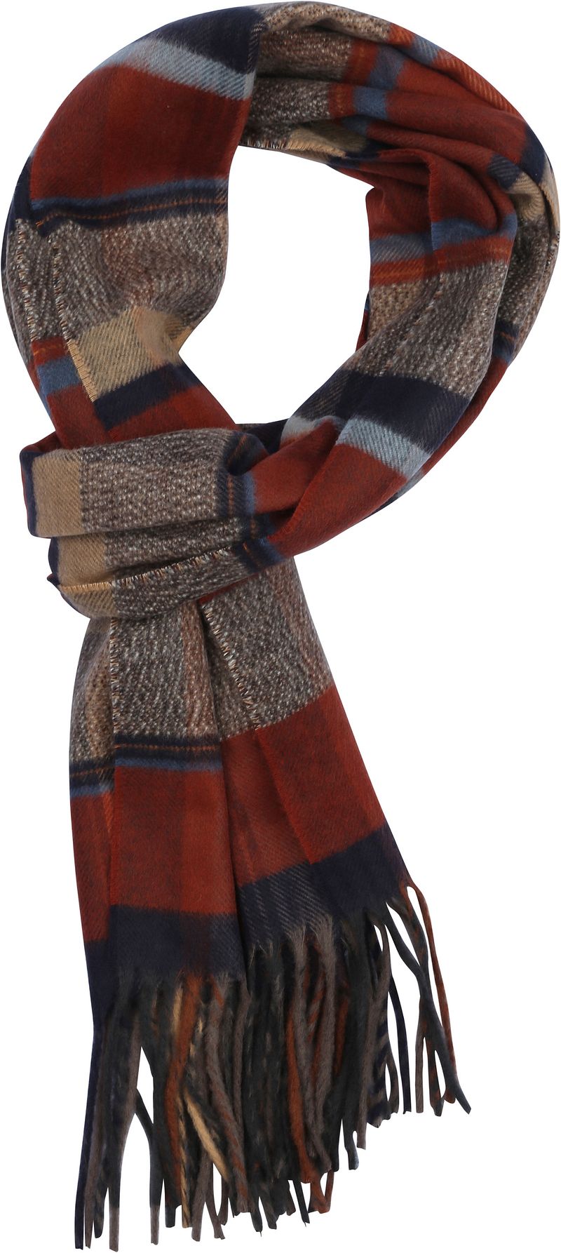 Echarpe pour hommes Fenêtre Brun Multicoloré Marron Rouge