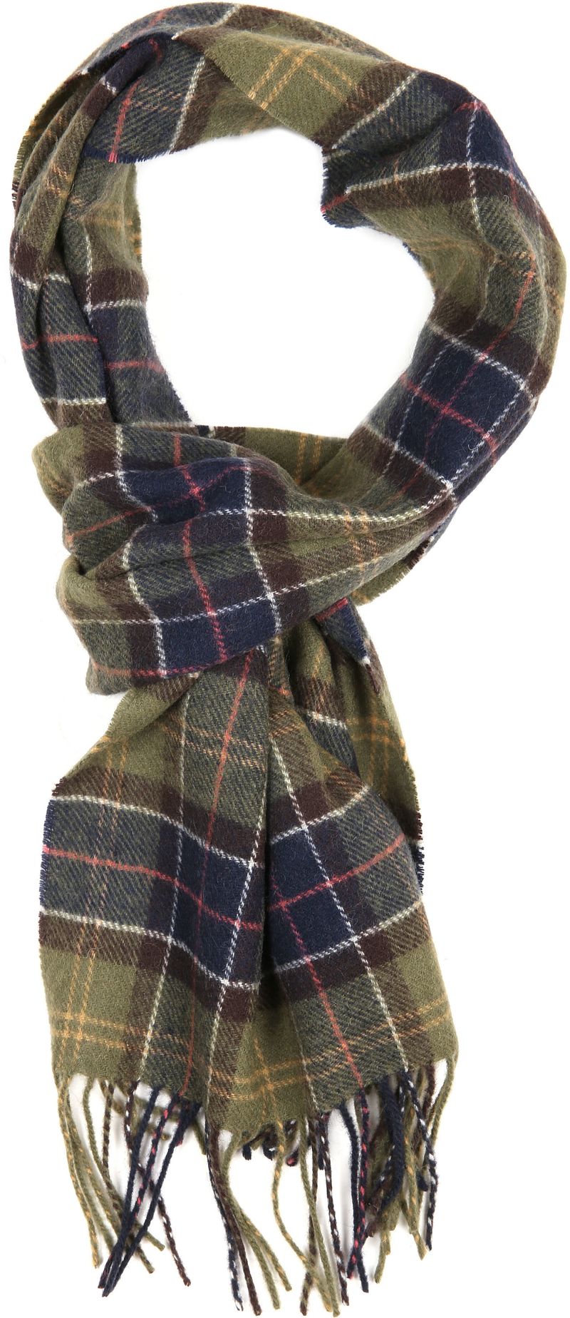 Barbour Foulard Tartan Lambswool Classic Vert Multicoloré