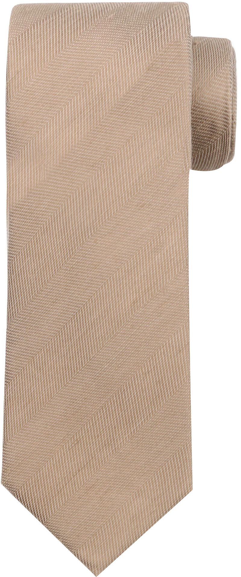 Suitable Linnen Zijde Stropdas Beige