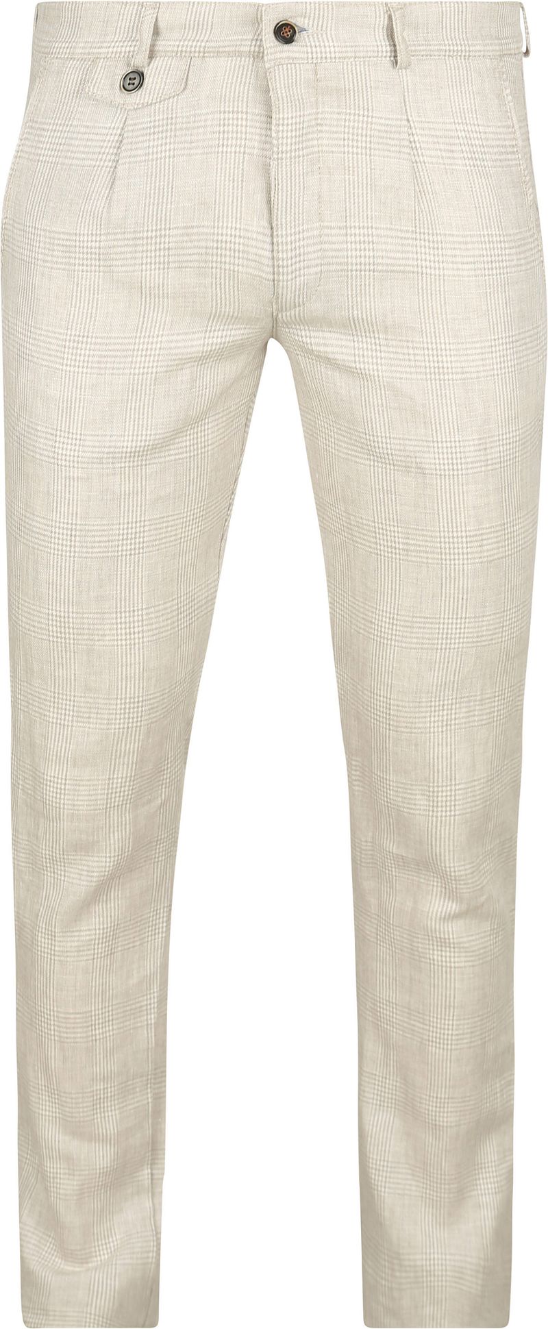 Suitable Chino Linen Blend Karos Beige - Größe 54 günstig online kaufen