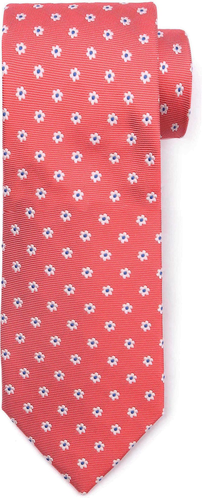 Suitable Stropdas Zijde Mini Bloem Rood