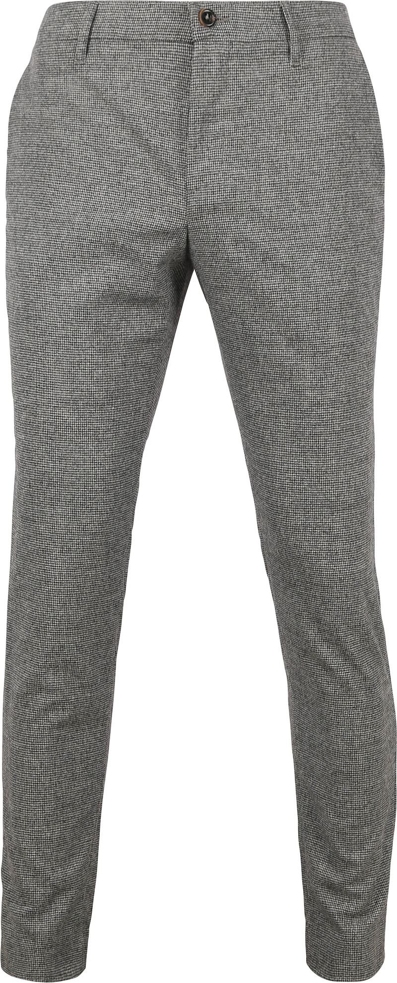 Alberto Rob Stretch Broek Pied de Poule Grijs