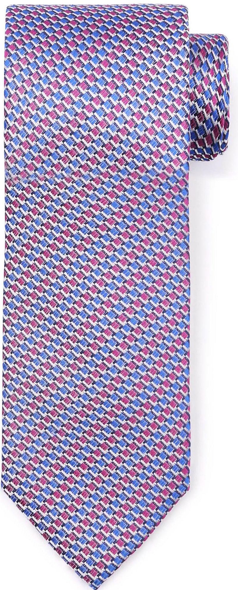 Suitable Stropdas Zijde Blauw Rood Motief K81-16