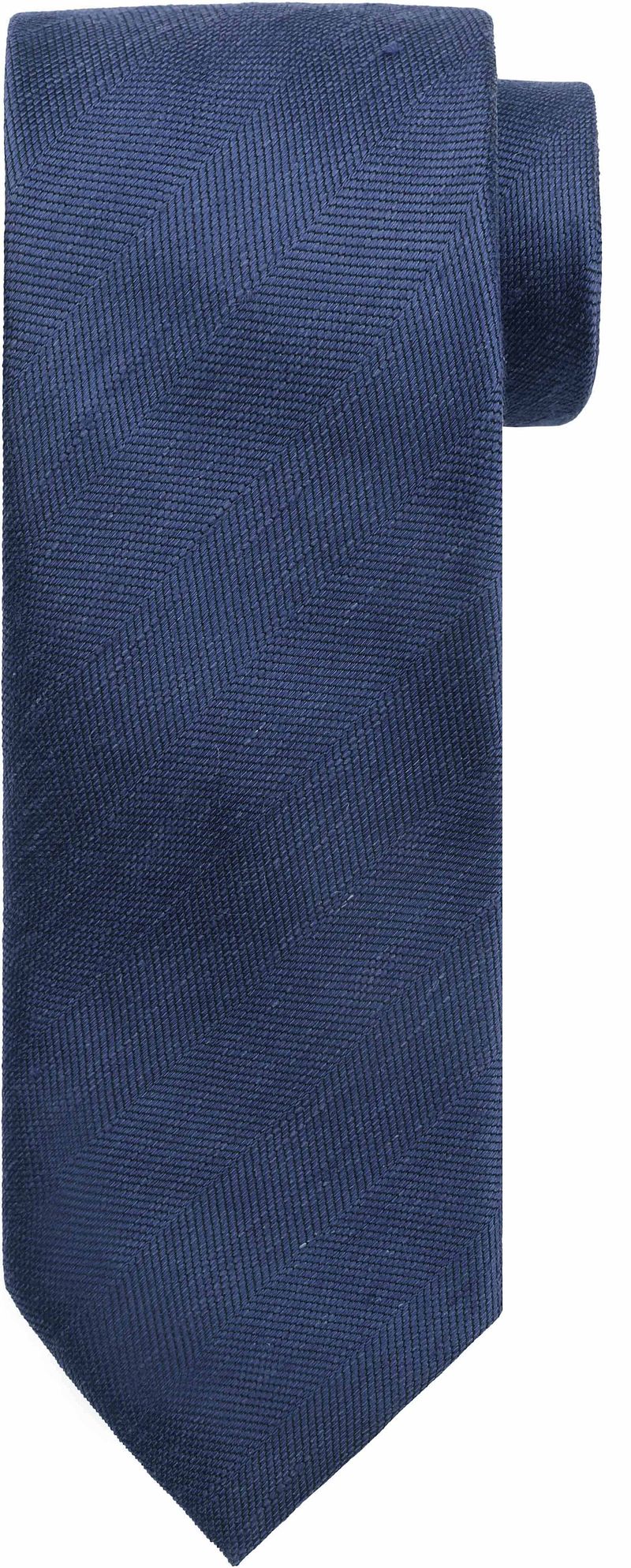 Suitable Linnen Zijde Stropdas Navy