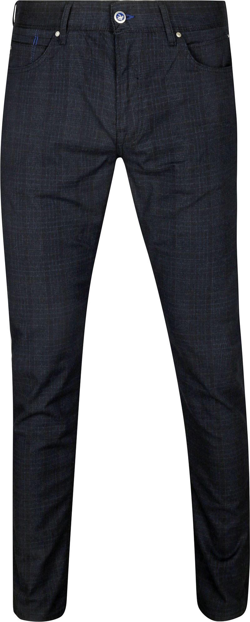 Vanguard Chino V7 Rider Check Broek Blue Heren