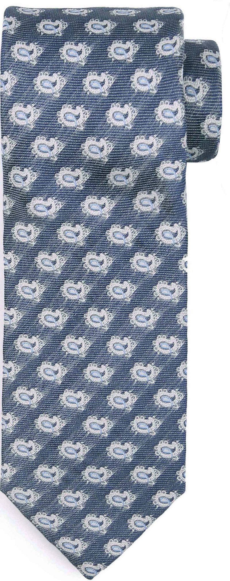Suitable Stropdas Zijde Paisley Donkerblauw