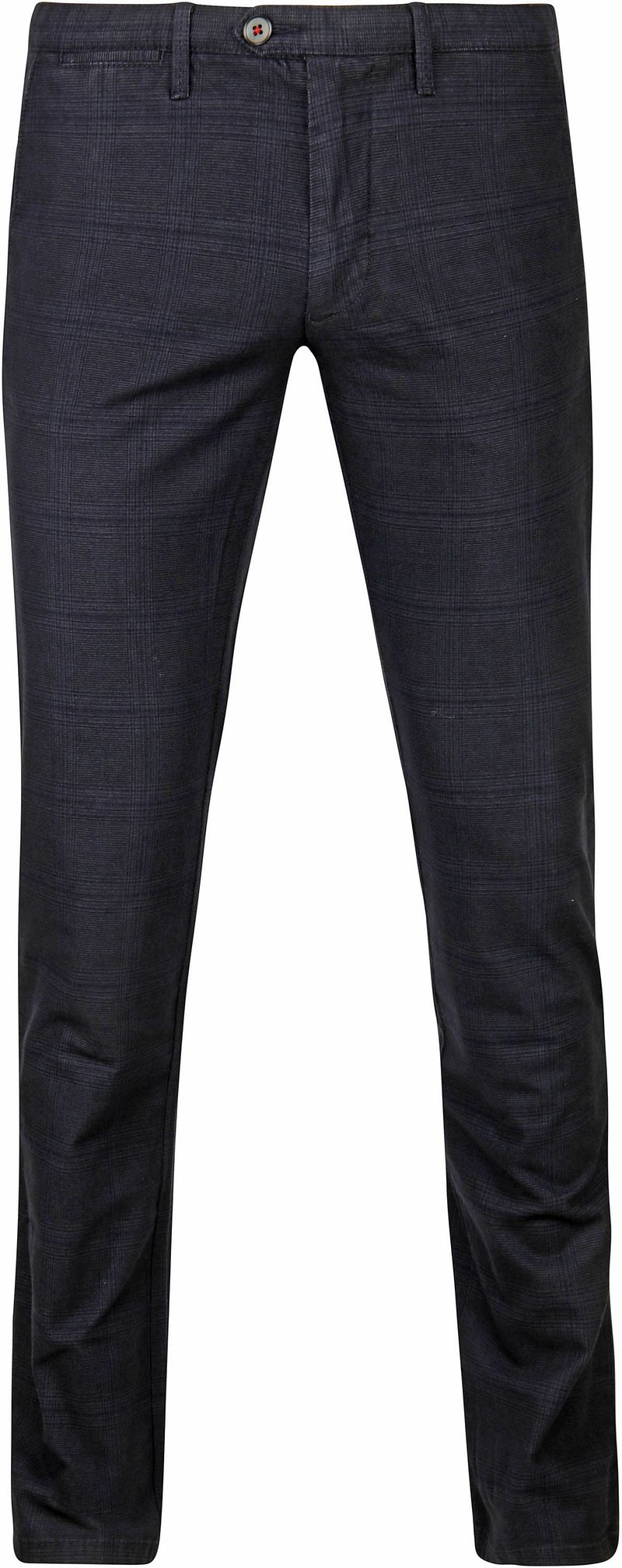 Suitable Chino Sartre Ruit Donkerblauw