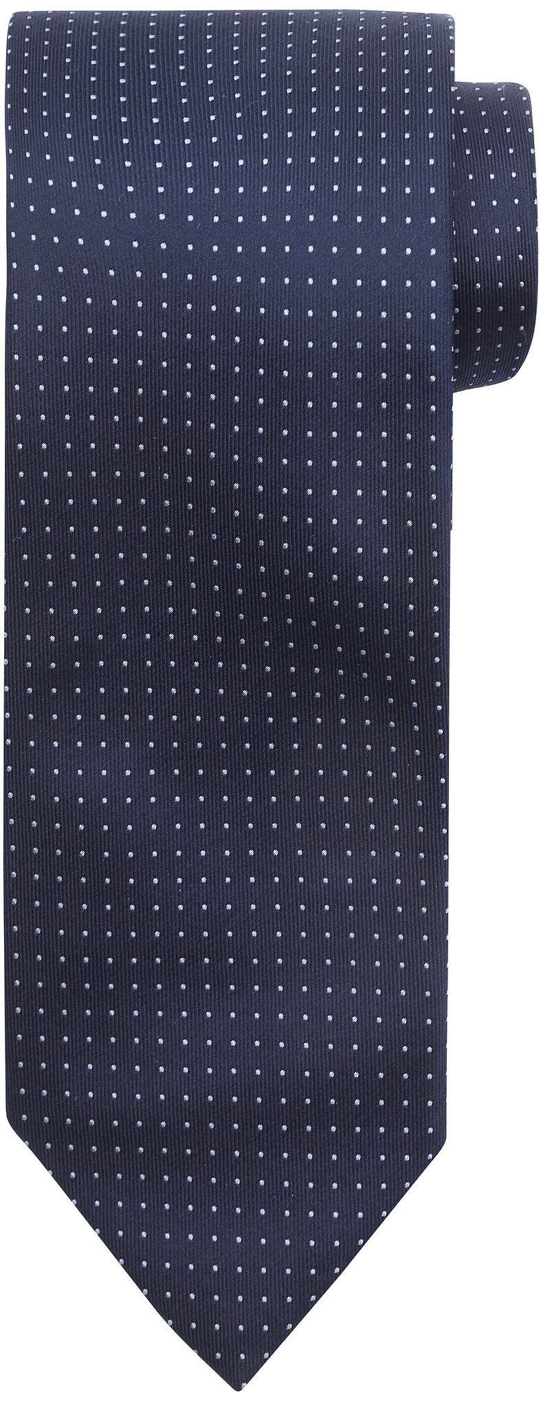 Suitable Stropdas Zijde Stippen Navy