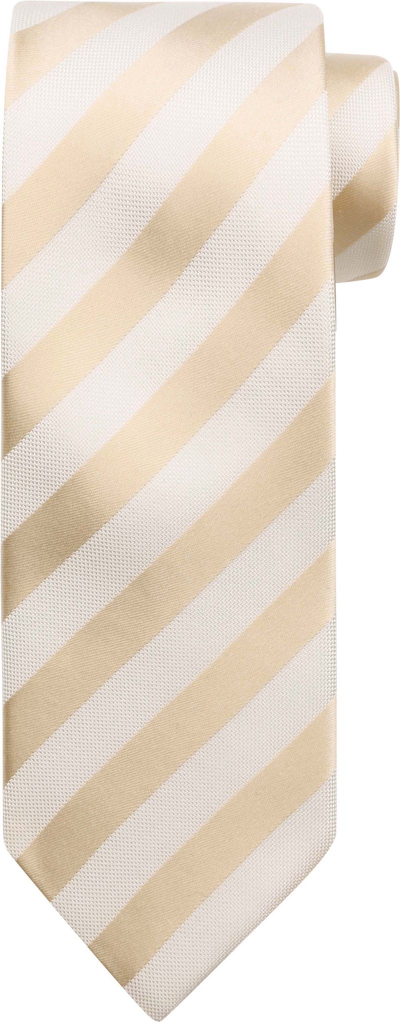 Suitable Stropdas Zijde Streep Beige -