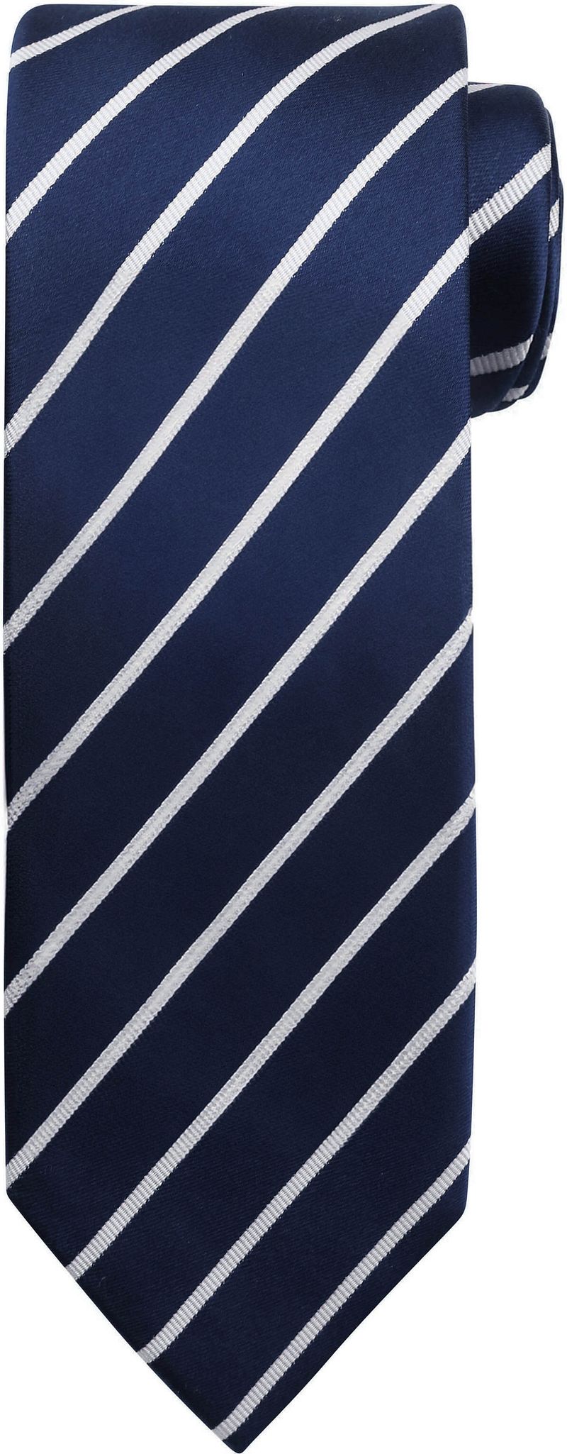 Suitable Cravate Soie Marine Rayé Bleu Bleu foncé