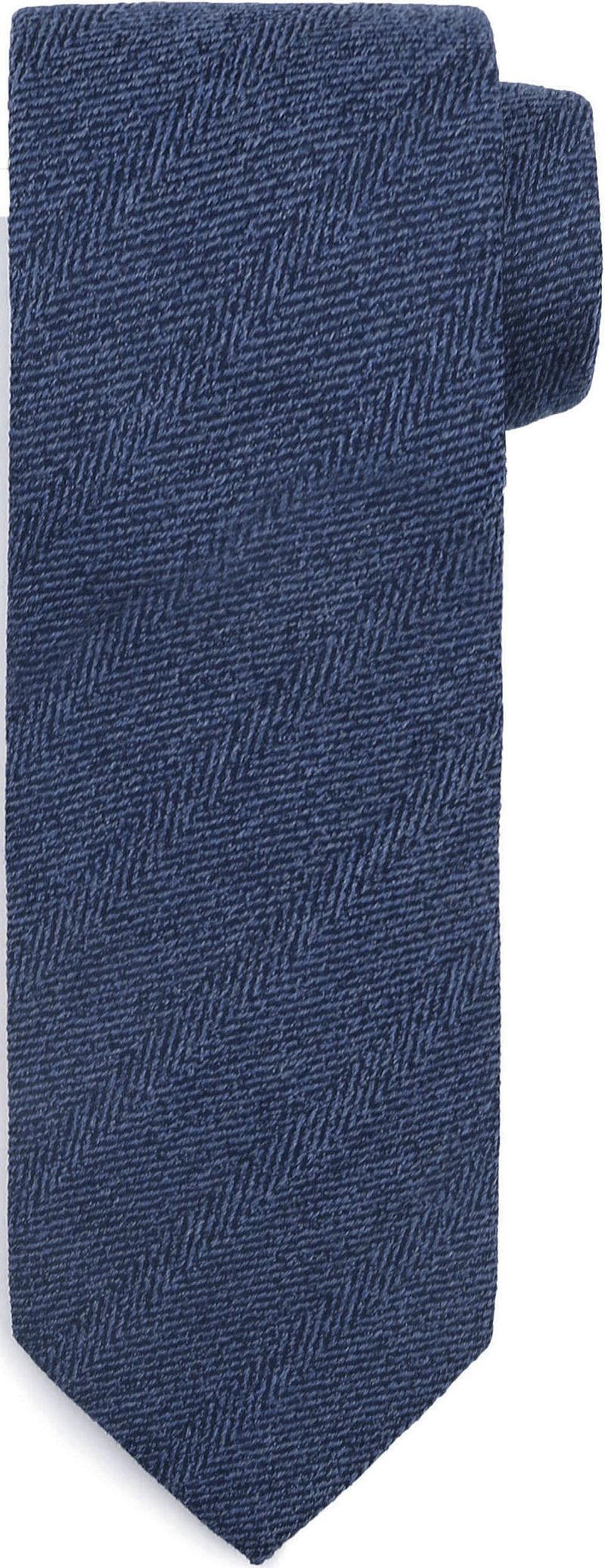 Suitable Stropdas Wol Zijde Visgraat Navy