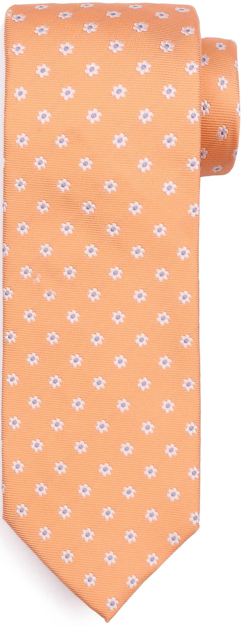 Suitable Stropdas Zijde Mini Bloem Oranje