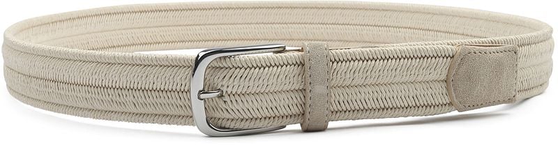 Profuomo Waxed Geweven Riem Ecru