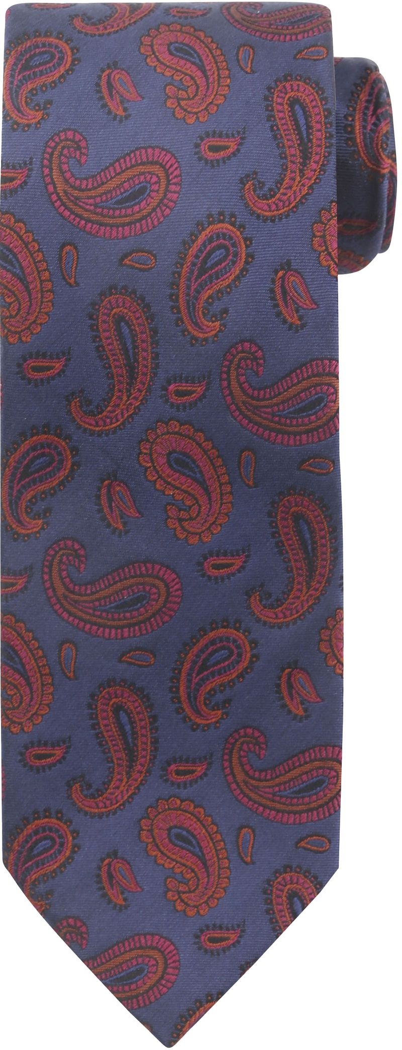 Suitable Stropdas Zijde Paisley Navy -