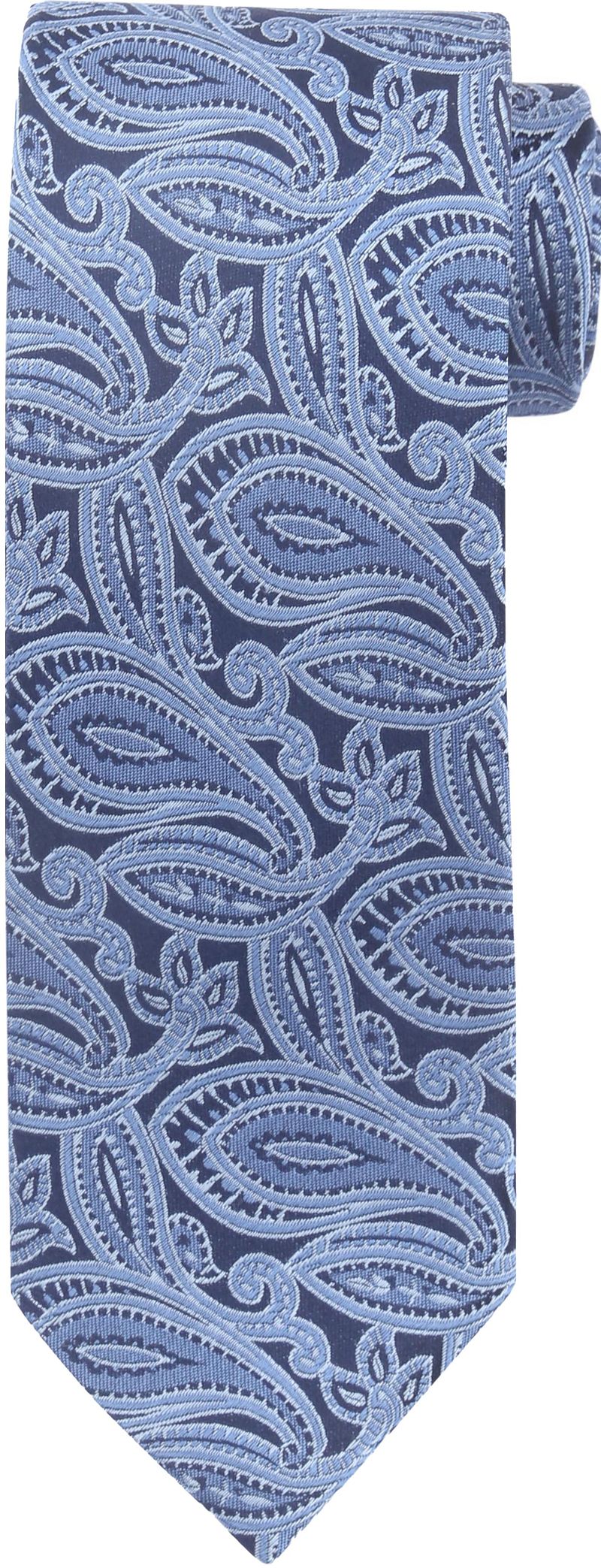 Suitable Stropdas Zijde Paisley Blauw