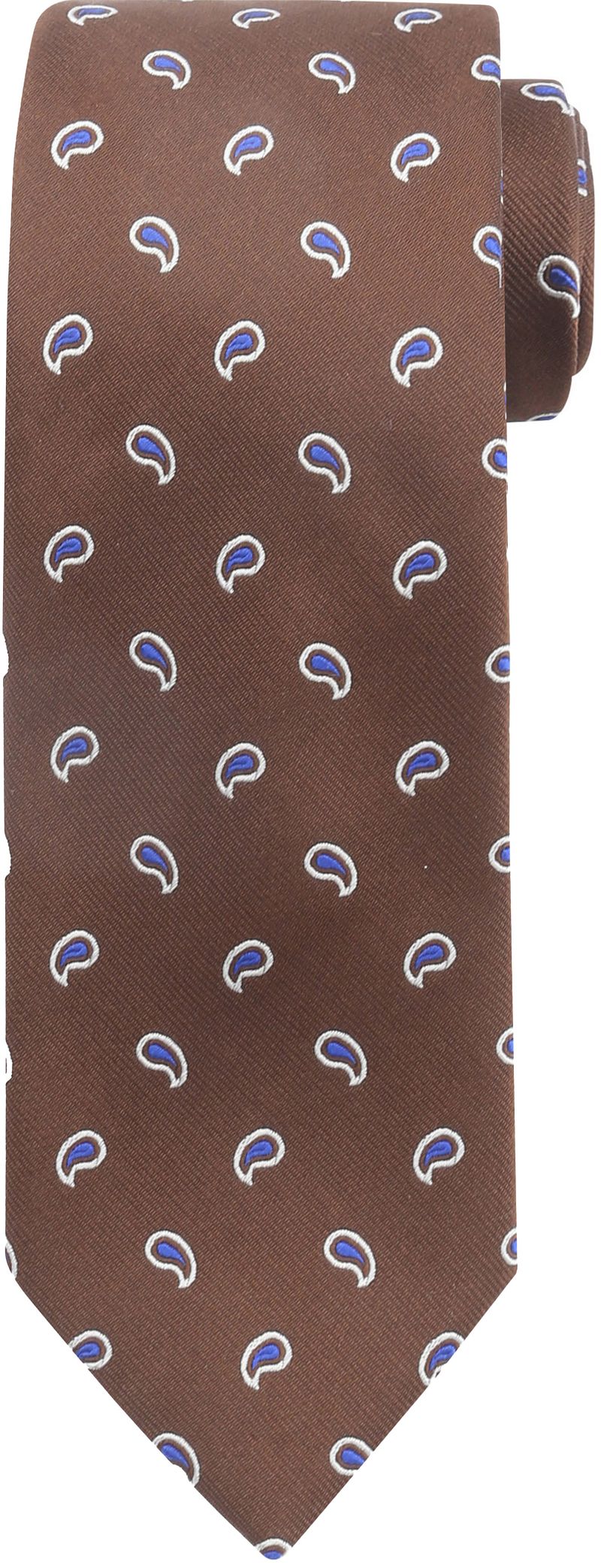 Suitable Stropdas Zijde Paisley Bruin