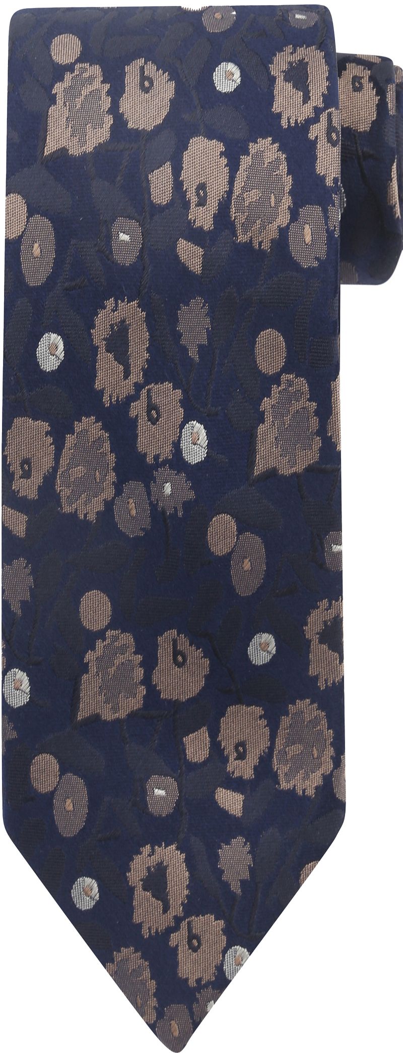 Suitable Stropdas Zijde Print Navy