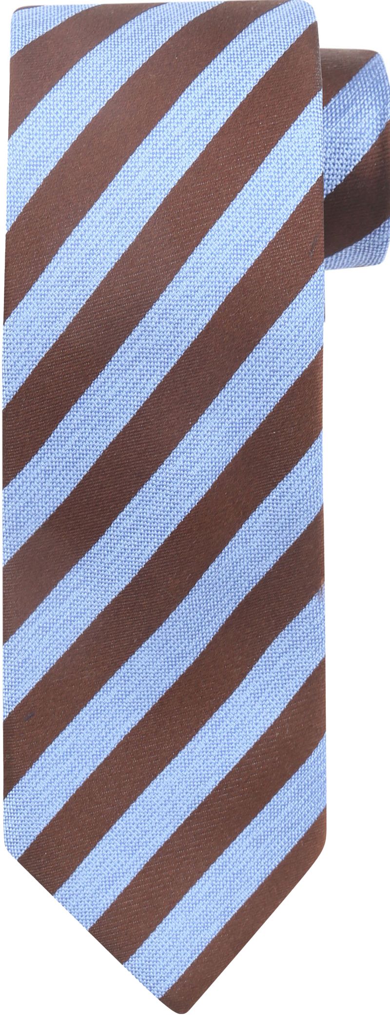 Suitable Stropdas Zijde Streep Blauw Bruin