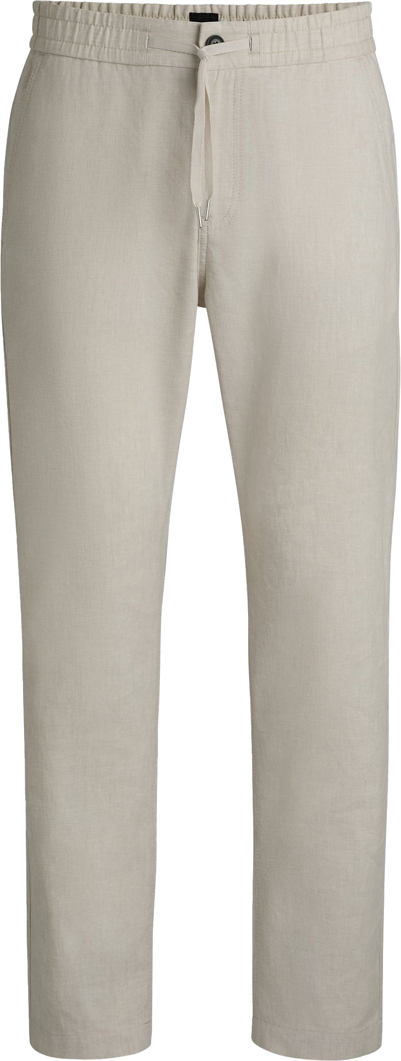 Boss Orange Straight fit linnen broek met elastische band model 'Sanderson'