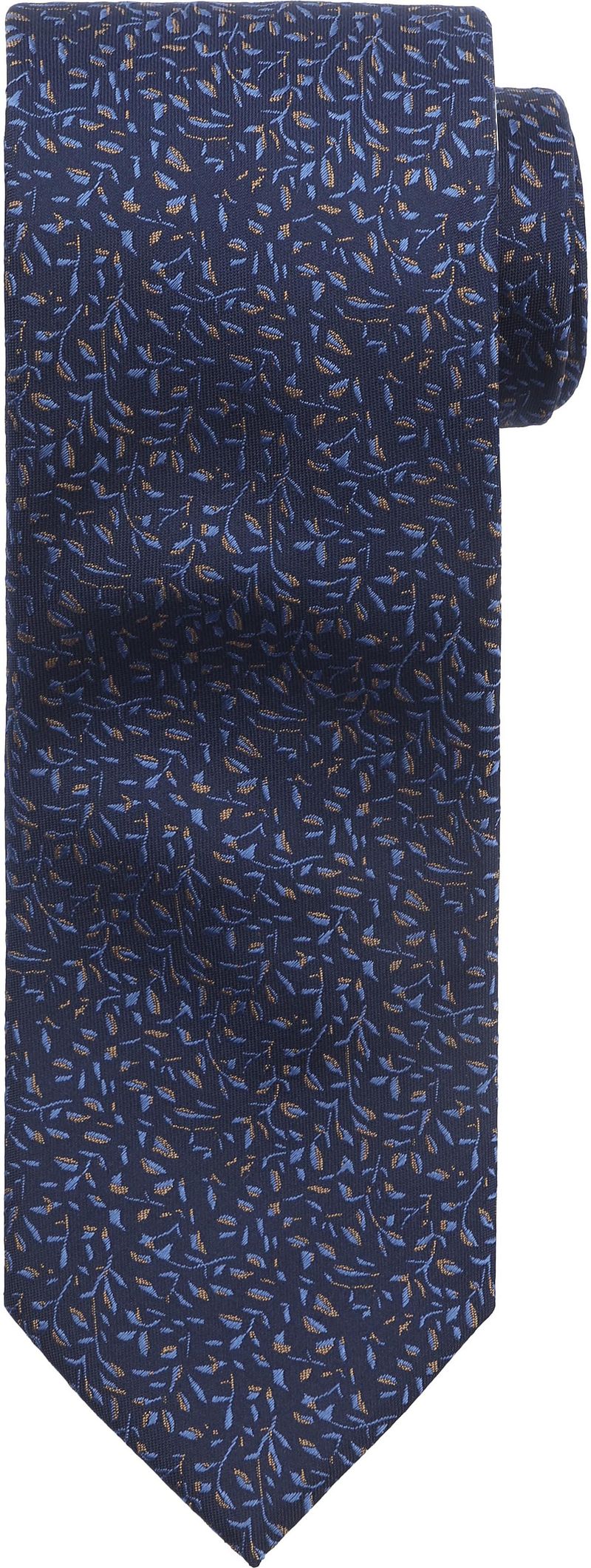 Suitable Stropdas Zijde Bladeren Navy