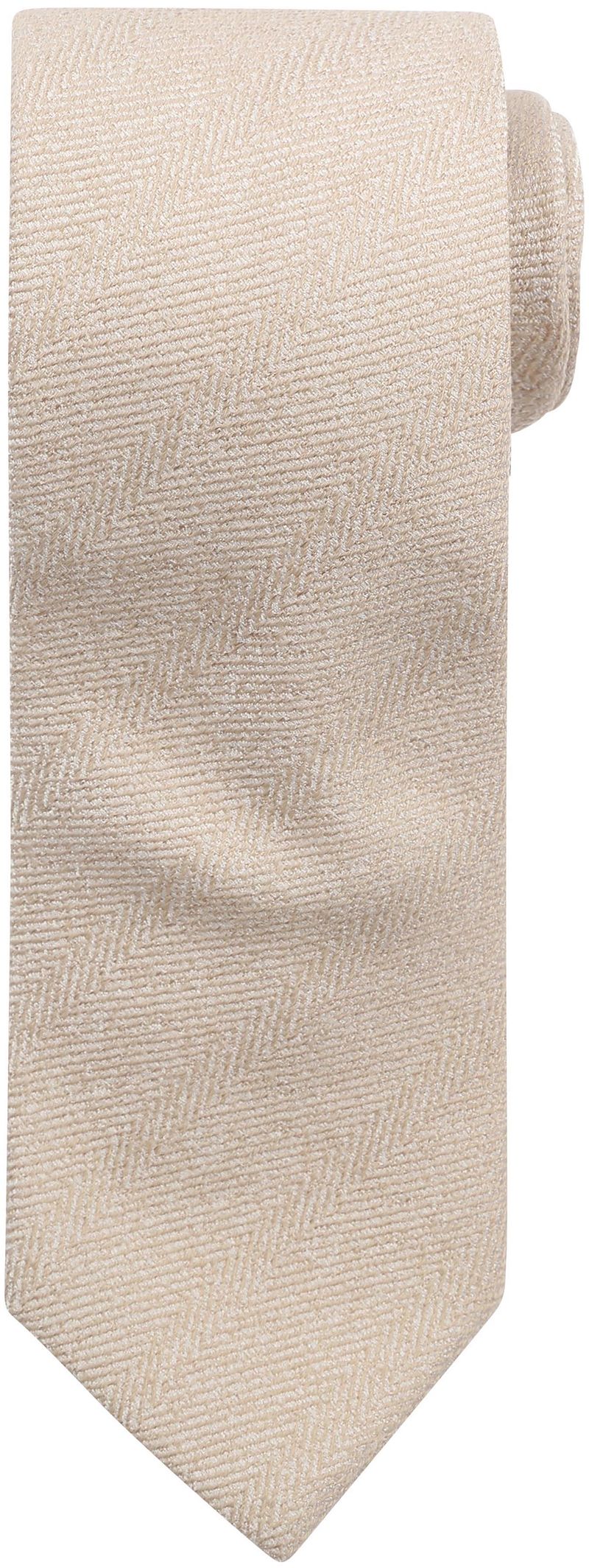 Suitable Stropdas Wol Zijde Visgraat Beige