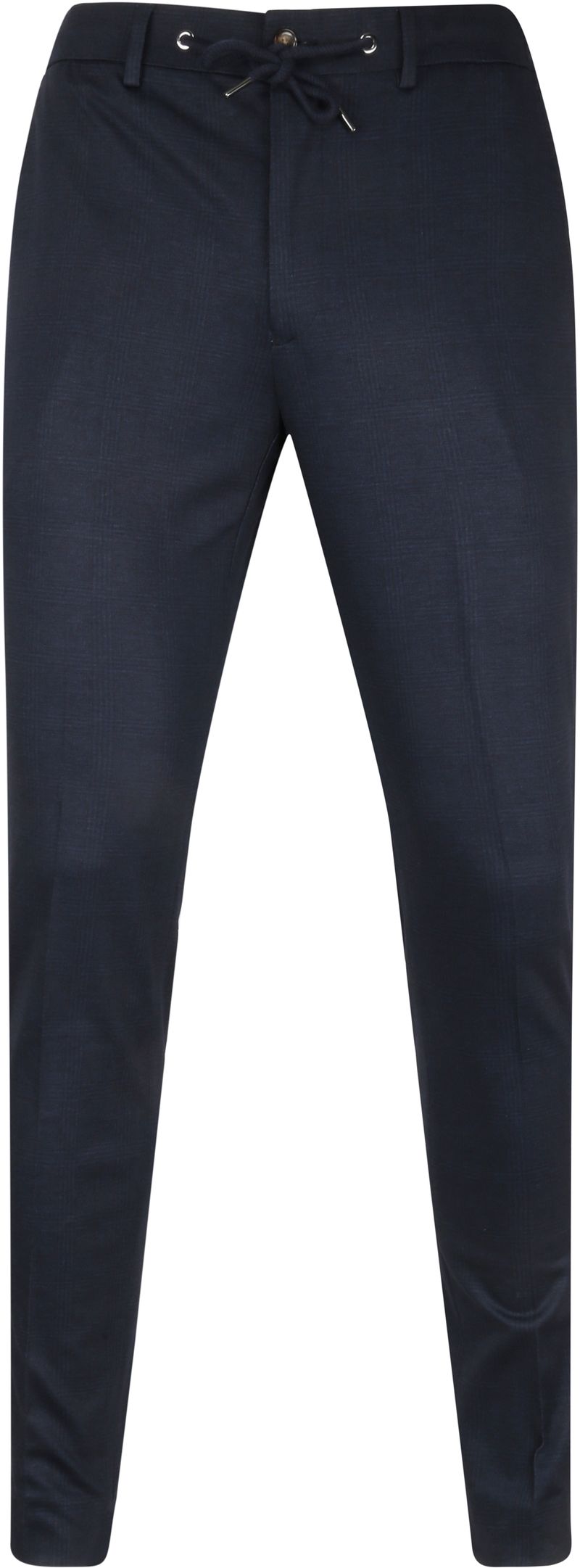 Suitable Pantalon Jersey Donkerblauw Ruit