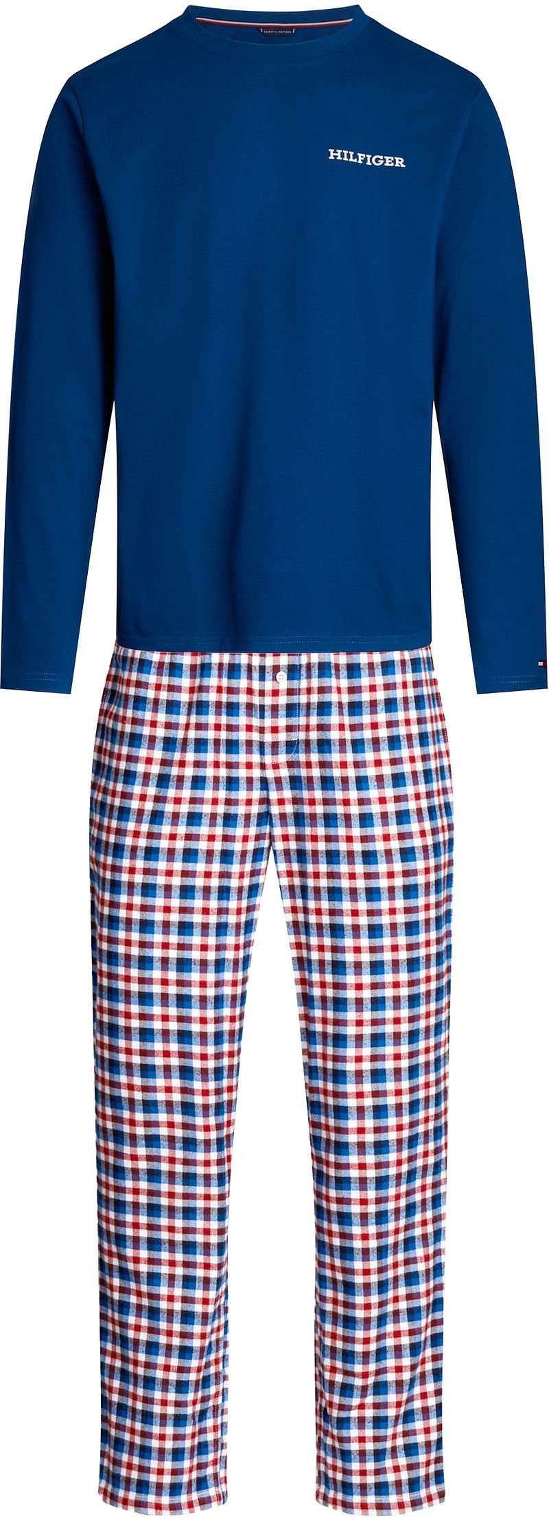 Tommy Hilfiger Pyjama Set Karos Navy - Größe XL günstig online kaufen