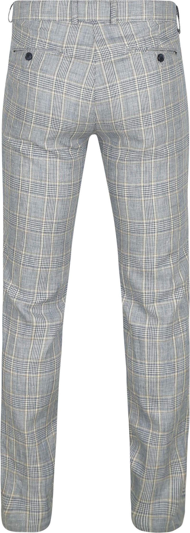 Suitable Chino Linen Blend Ruiten Blauw