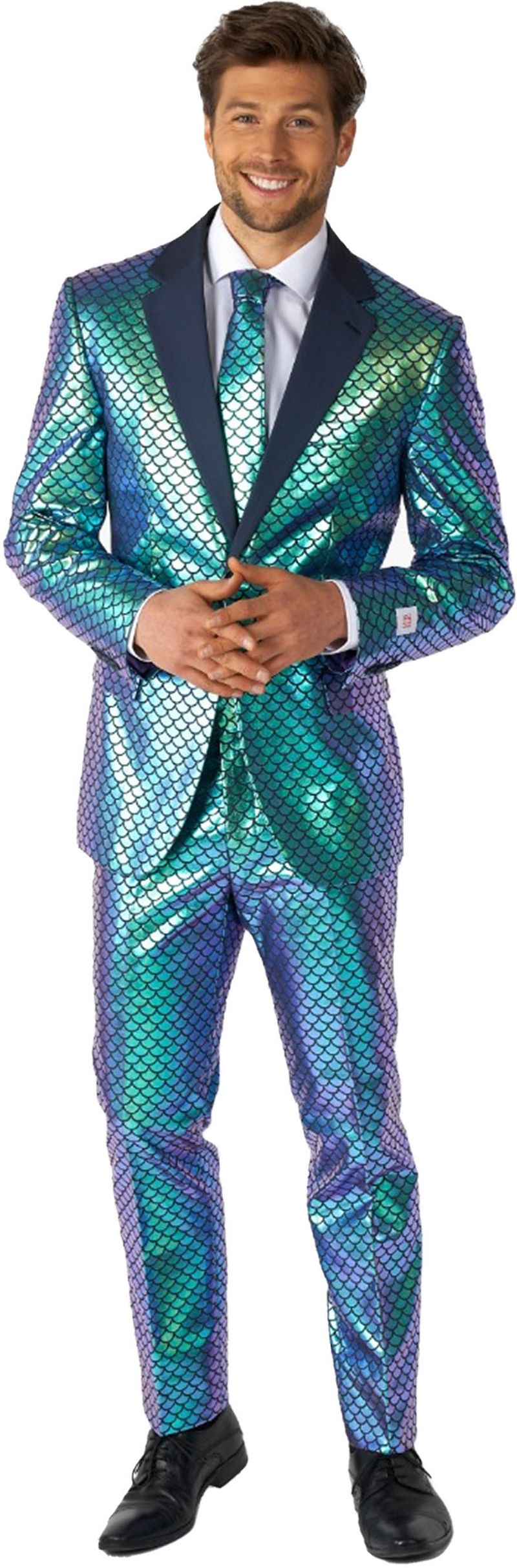OppoSuits Costume Fancy Fish Bleu Vert Multicoloré taille 46