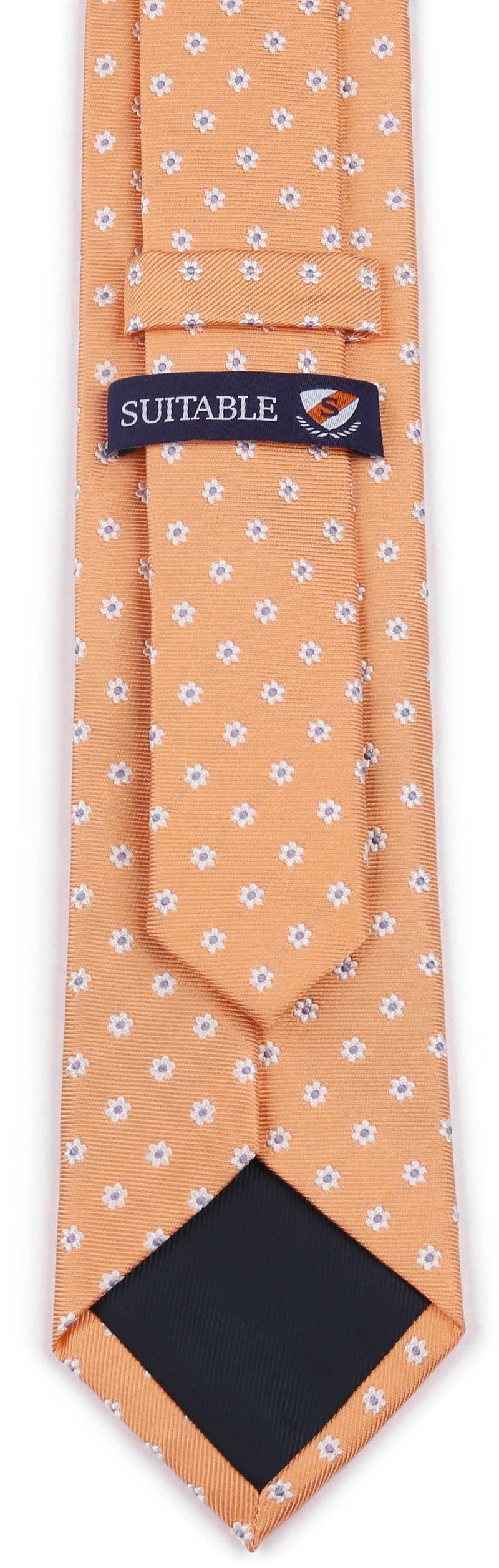 Suitable Krawatte Seide Mini Blumen Orange - günstig online kaufen