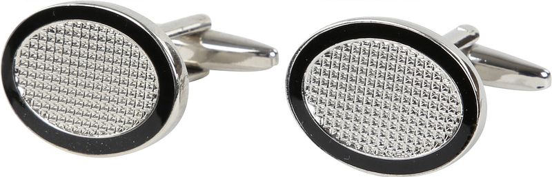 Bouton de Manchette Ovale NR34  Argenté
