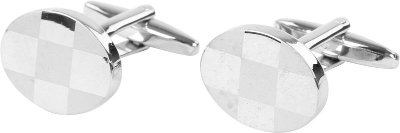 Boutons de manchette Ovale Mat NR272  Argenté