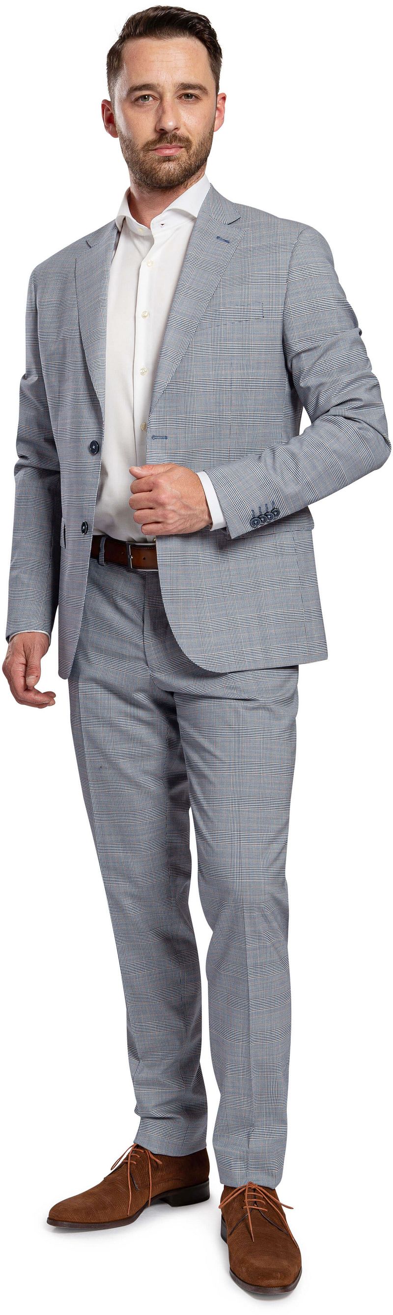 Suitable Costume Strato Carreaux Clair Bleu taille 52