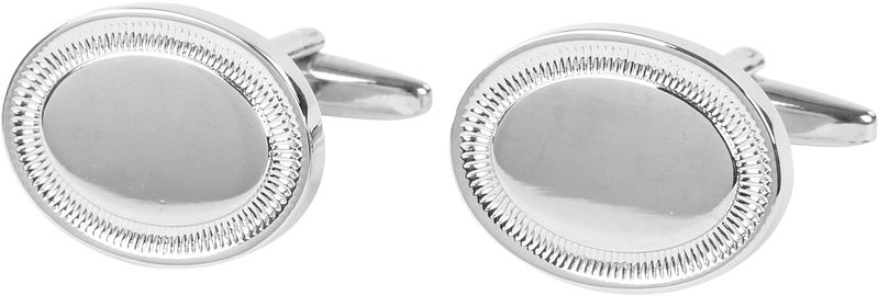 Bouton de Manchette Ovale NR207  Argenté