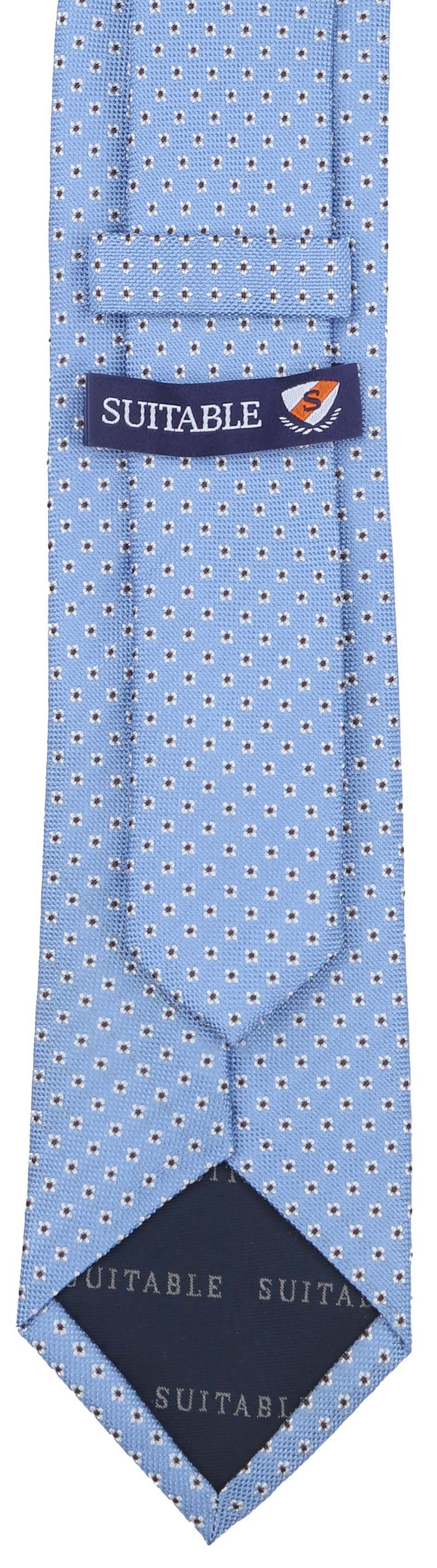 Suitable Stropdas Zijde Bloem Blauw