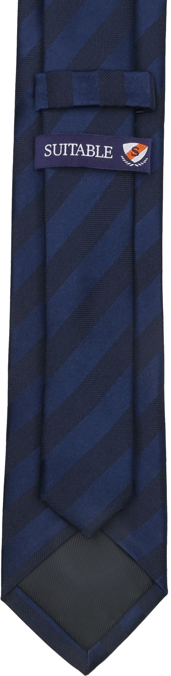 Suitable Krawatte Seide Streif Navy  - günstig online kaufen