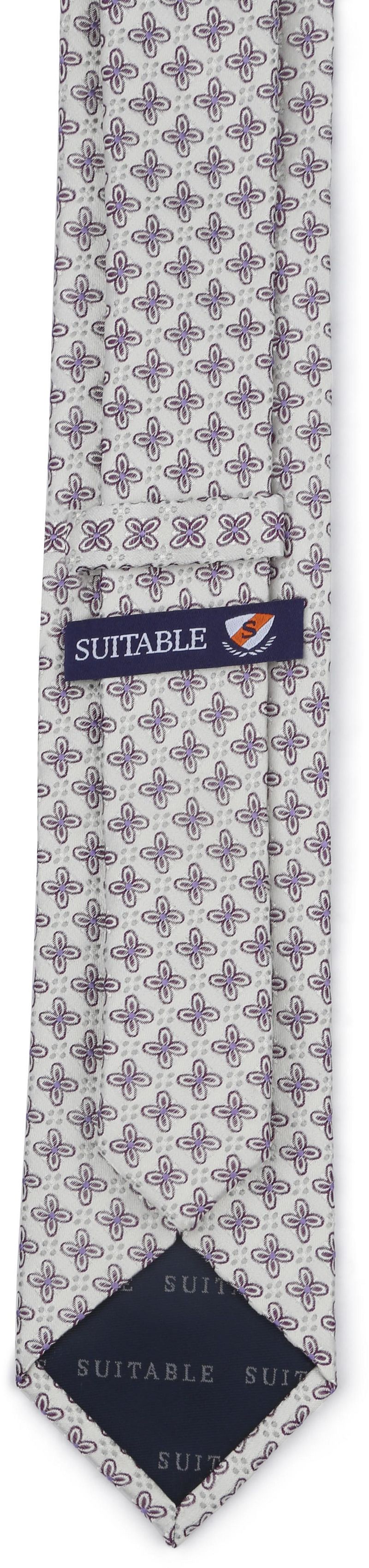 Suitable Stropdas Zijde Bloem Wit