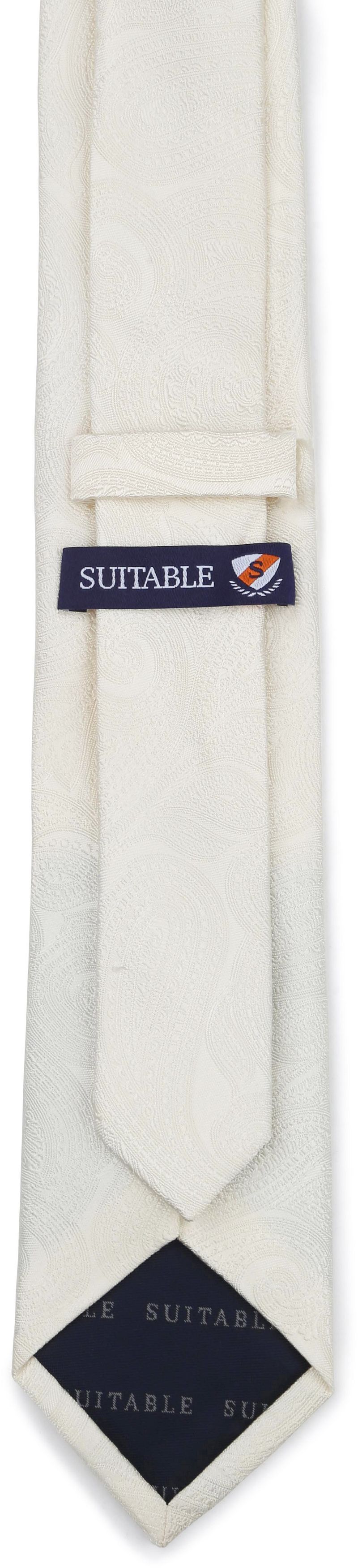 Suitable Wedding Stropdas Zijde Paisley Off White